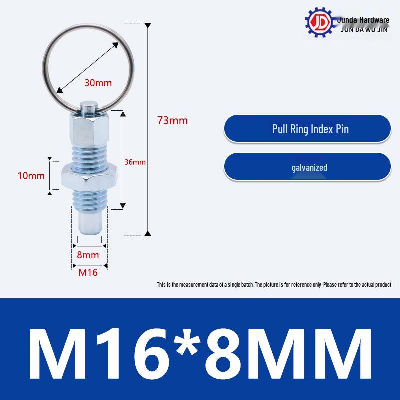 Pull Ring Knob Spring Positioning Lock Pin M6-M16, Self-Locking Set Screw