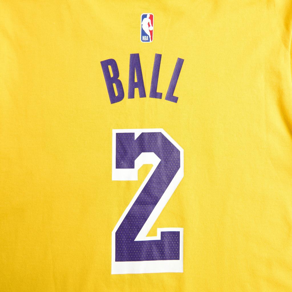 Nike NBA Collaboration Los Angeles Lakers Dri-Fit T-Shirt Comfortable Crew Neck Short Sleeve Kids Tops Yellow 3Z2B711F1-LAKBL