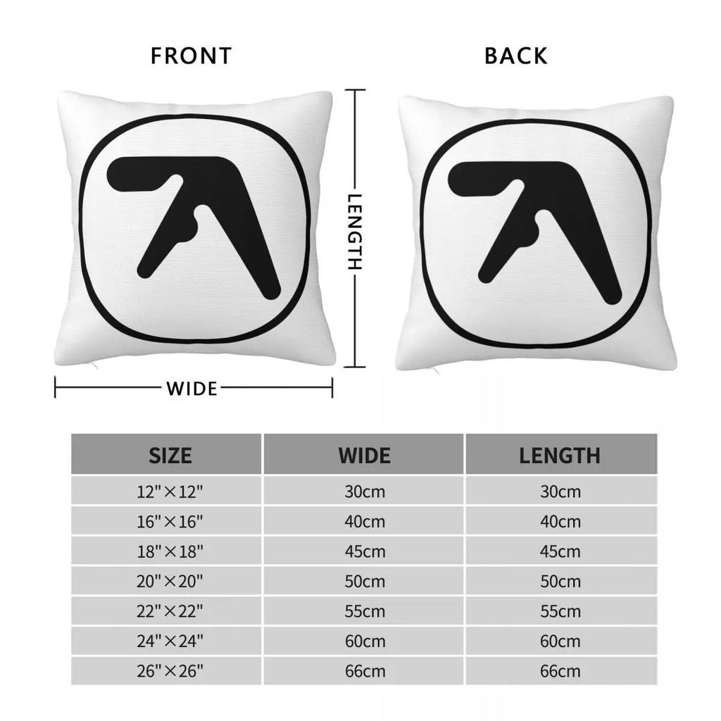 Aphex Twin Vintage Pillowcase Double-Sided Printing Cushion Cover Decoration Y2K Pillow Case Cover Living Room Square 18''