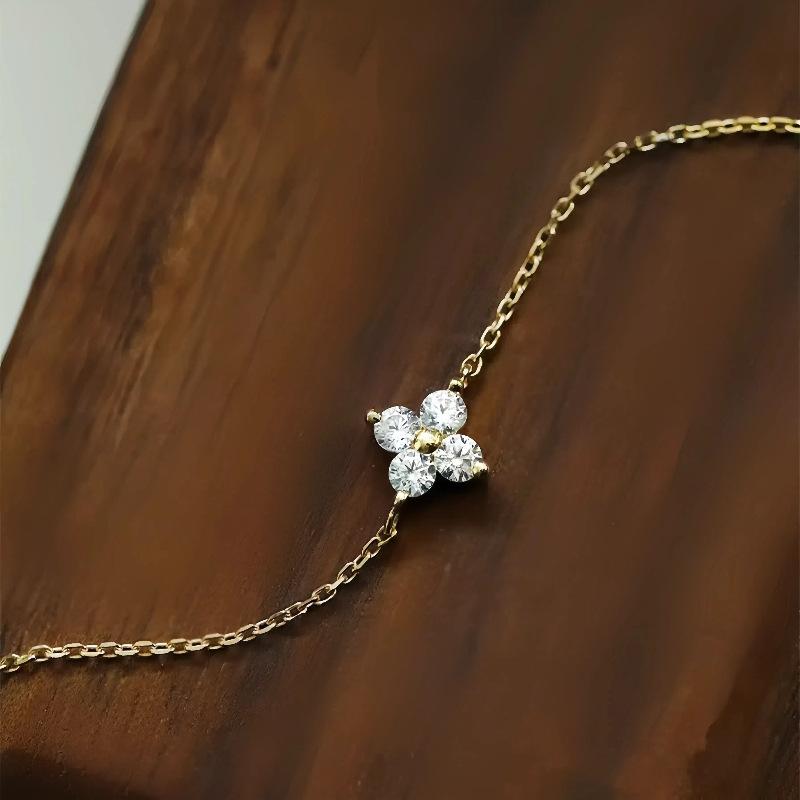 925 Silver Summer Petal Pendant Bracelet Anklet For Women Daily Beach Fashion Jewelry