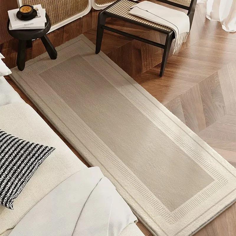 Bedroom Carpet Bedside Floor Mat Runner Rug Long Carpets Minimalist Solid Color Soft Fluffy Carpets Home Decoration Rugs