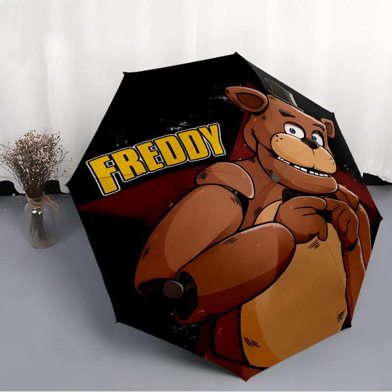 1pc Freddy Bear2 Umbrella, Sun Protection, And UV Shielding. It Has Eight Sturdy Ribs for Outdoor Use And Perfect Gift