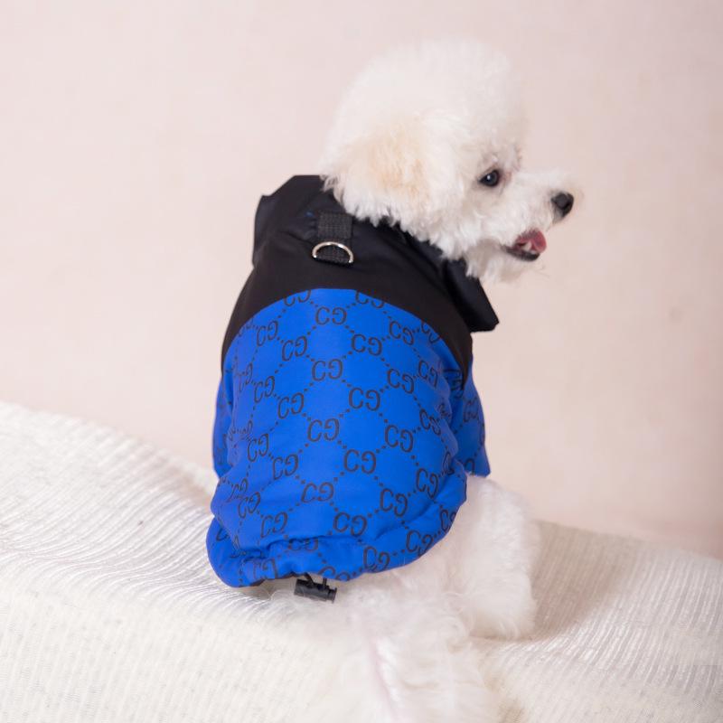 

Модная зимняя теплая куртка для средних и маленьких собак - стили померанский шпиц и тедди Large синий