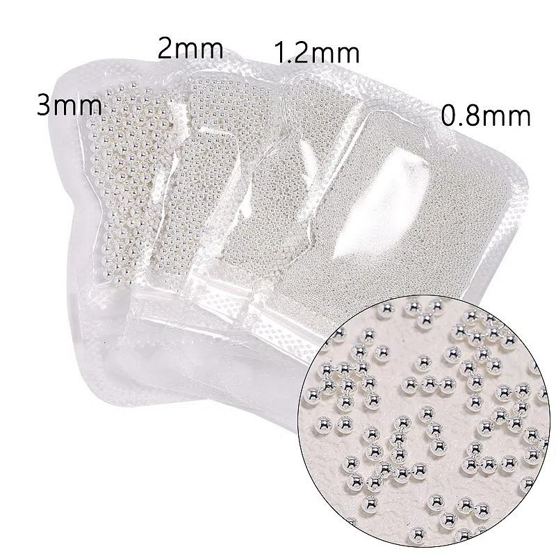 

10 г/пакет Икорные металлические бусины Шармы для ногтей Золото/Серебро/Розовое золото Стальные шарики Заклепки для ногтей 3D Микро-шарики Феи Бриллиантовый декор 0.8mm