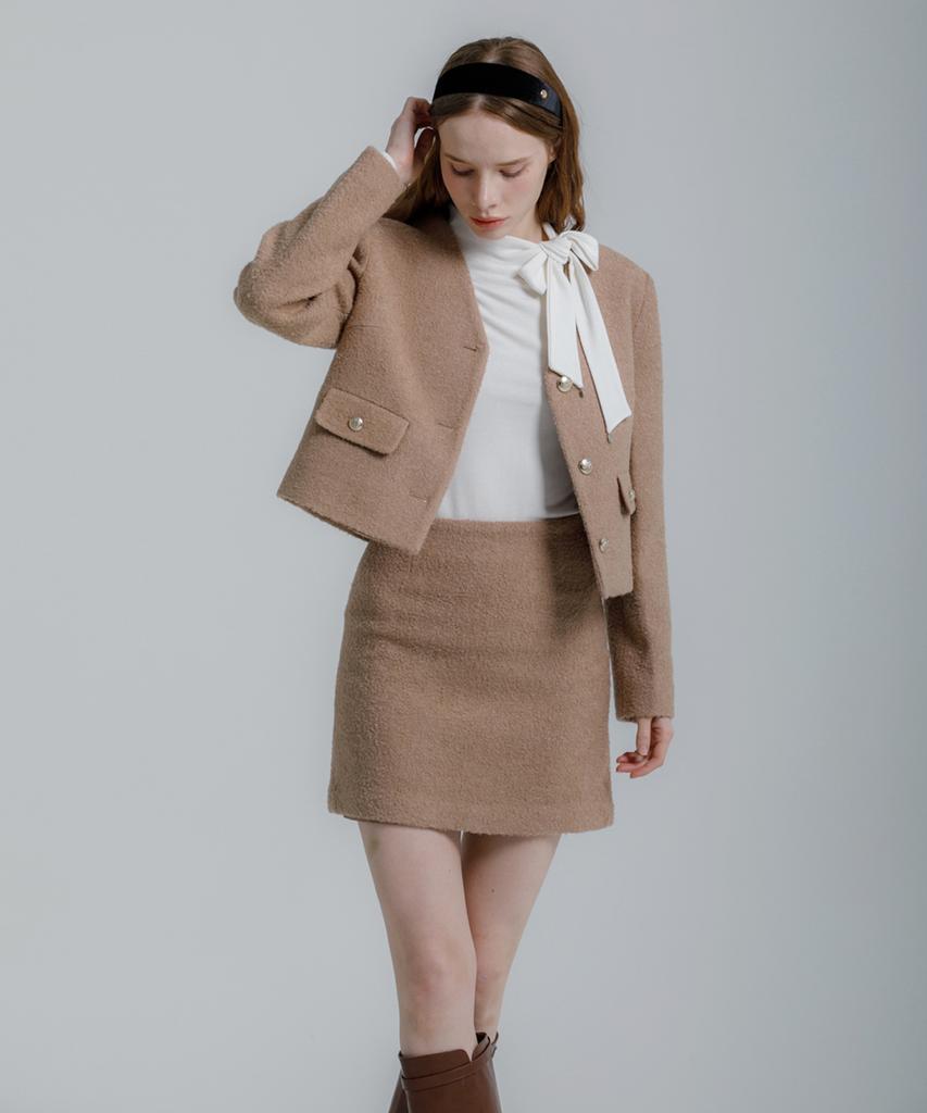 Eilubeu Boucle Mini Skirt Aaqksk101P
