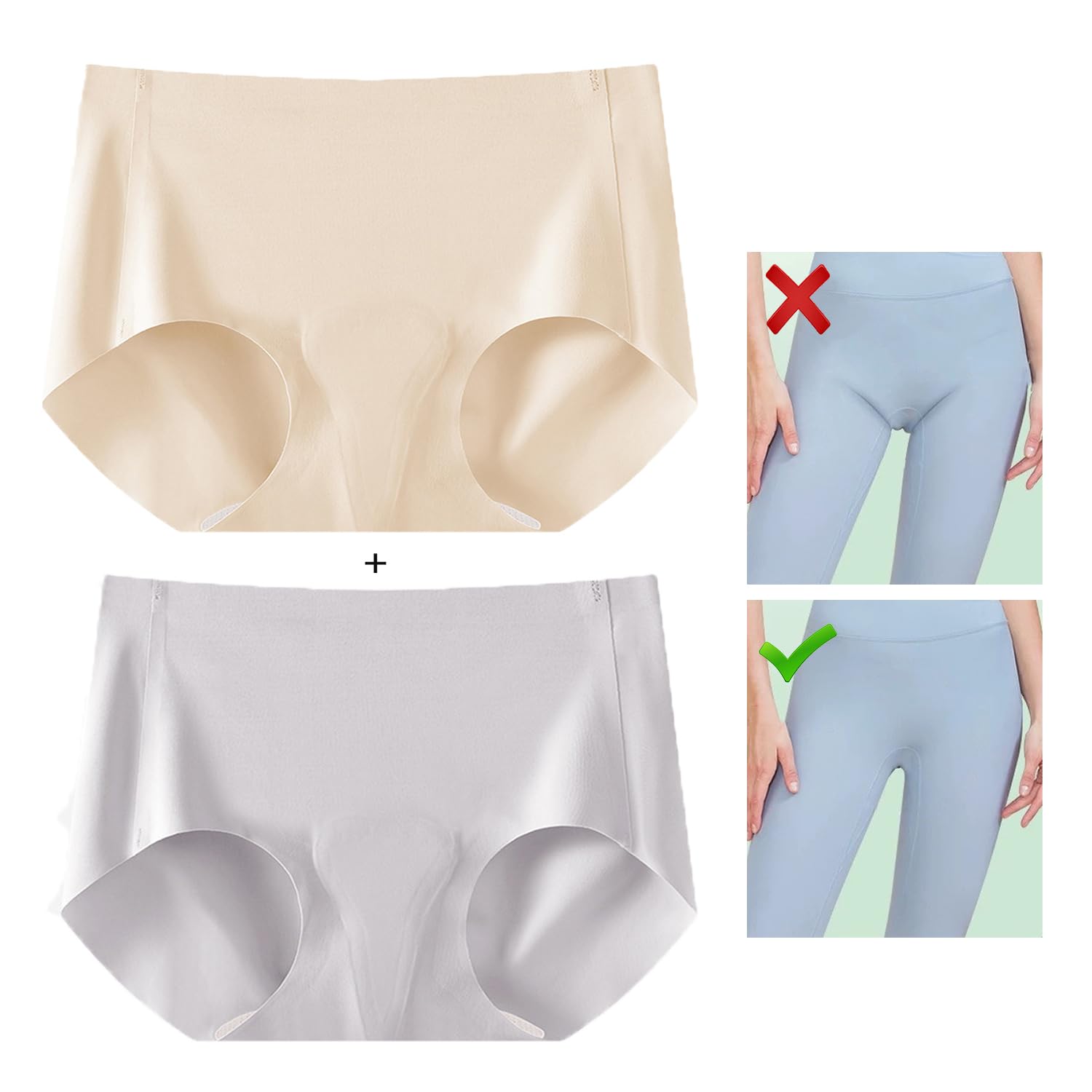 

Комплект шорт для йоги Yartar с ластовицей 7A, антибактериальный и бесшовный, идеально подходит для и кожи, размер женский (Двухкомпонентные накладки), Устойчивые к запаху, Трусики,