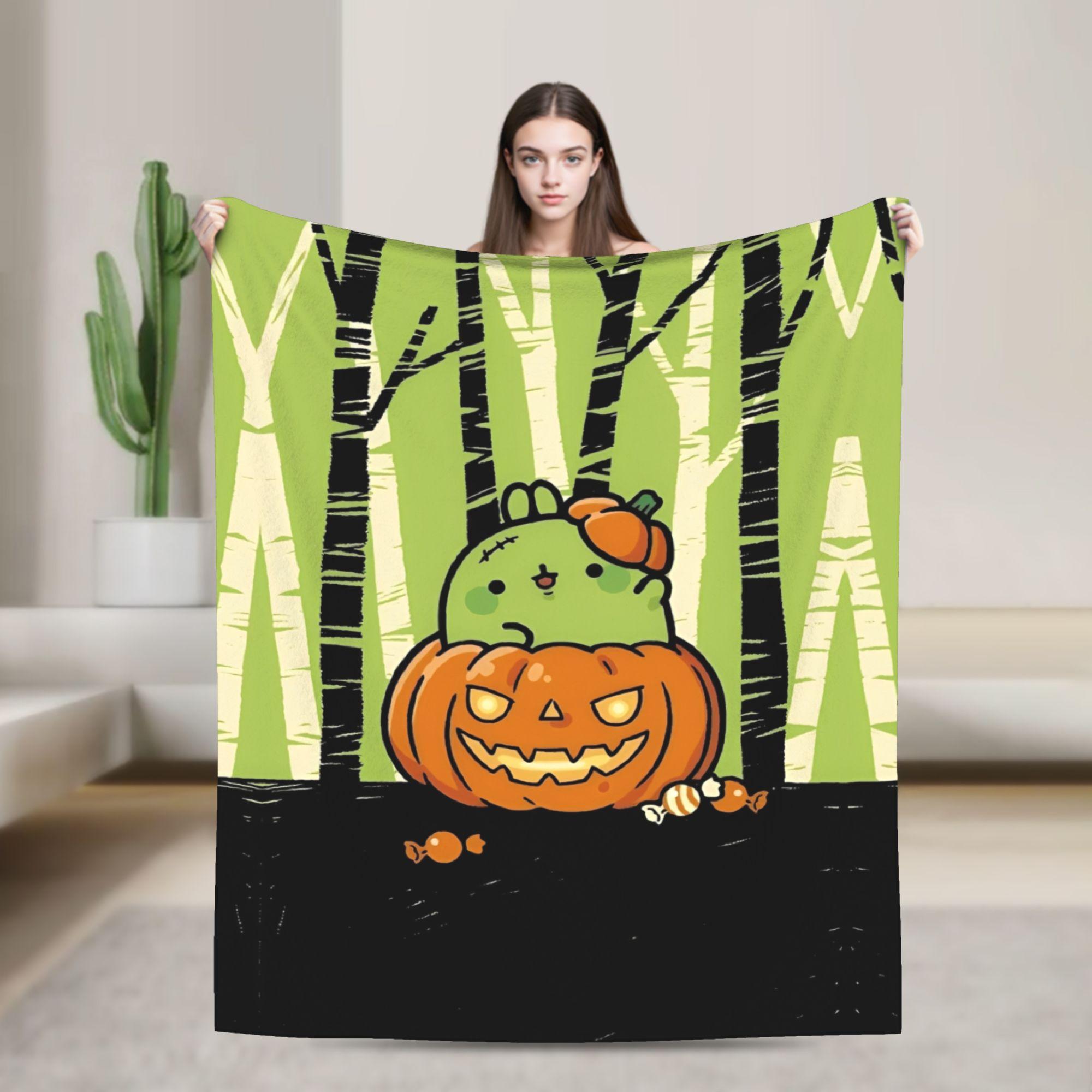 

Merry Christmas M-Molangs Blanket Flannel Decoration Breathable Super Warm Throw Blanket for Bed Outdoor Plush Thin Quilt 100x150cm