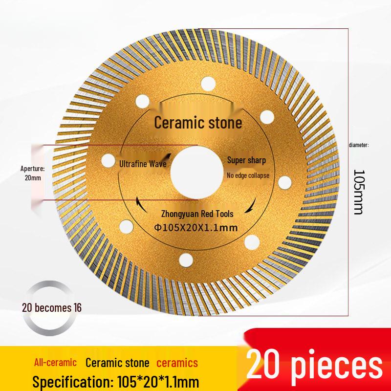 Zhongyuan Red Diamond Tile Cutting Blade for Chip-Free Dry Cutting of Vitrified and Porcelain Tiles