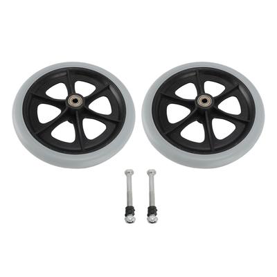 2 PCS Wheelchair Wheels Replacement 8 Inch PU Solid Metal Bead Bearing Electric Wheelchair Wheels