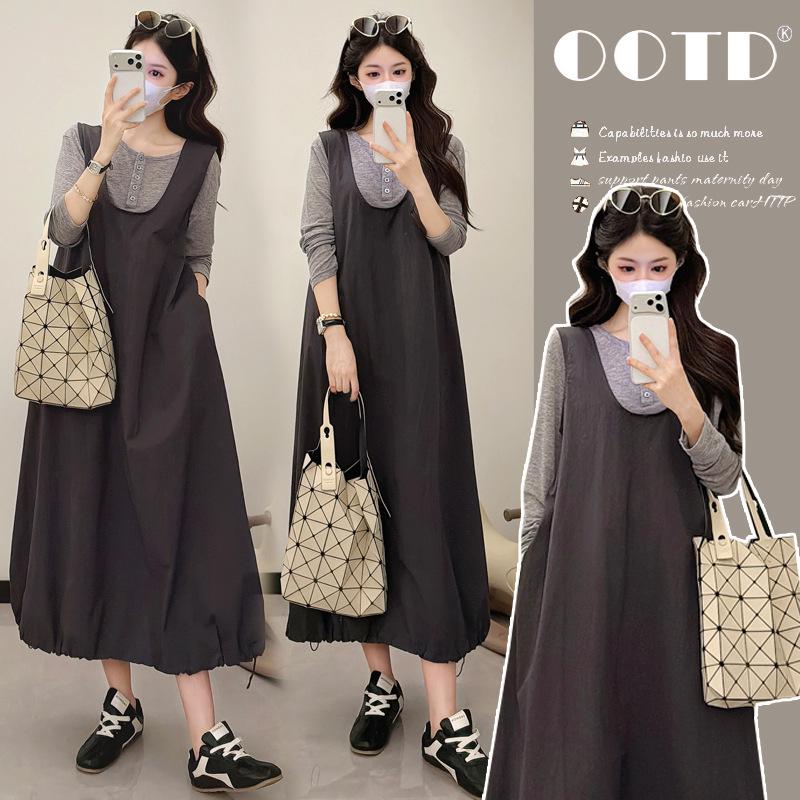 Korean Style Loose Fit Maternity 2-Piece Spring Set M