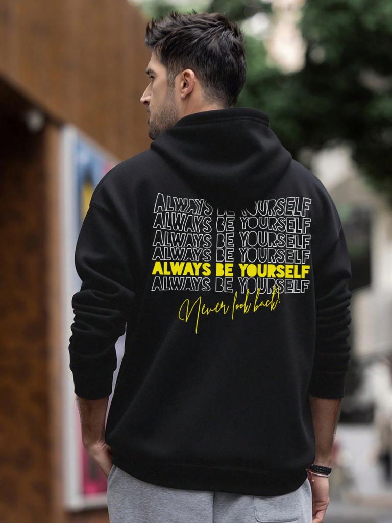 Men's Casual Printed Element Hooded Long Sleeve Sweatshirt, Autumn/Winter