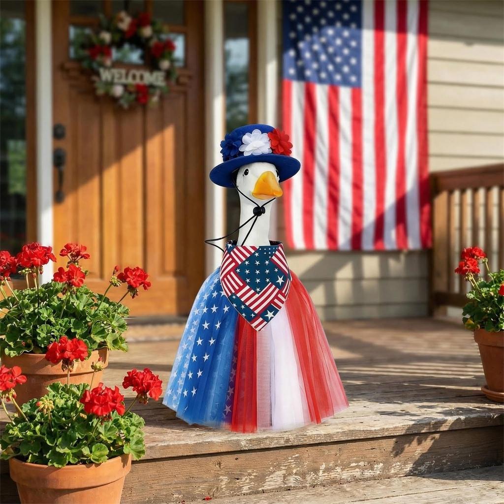 Goose Outfit Set for Porch Decoration 23 Inch Goose Costume with Tutu Skirt Hat and Bandana for Holiday Seasonal Display