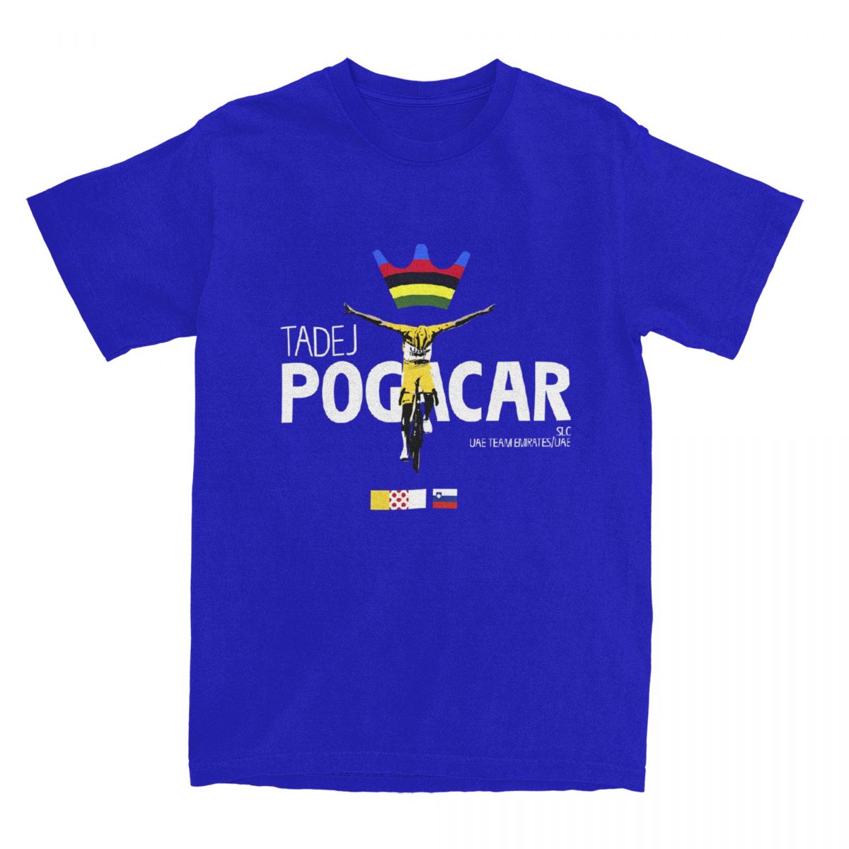 

Чоловічі футболки Tadej Pogacar Cycling Pogi Team Бавовняний одяг Літо Тур-де-Франс Короткий рукав Круглий виріз Футболка Великий розмір L синій