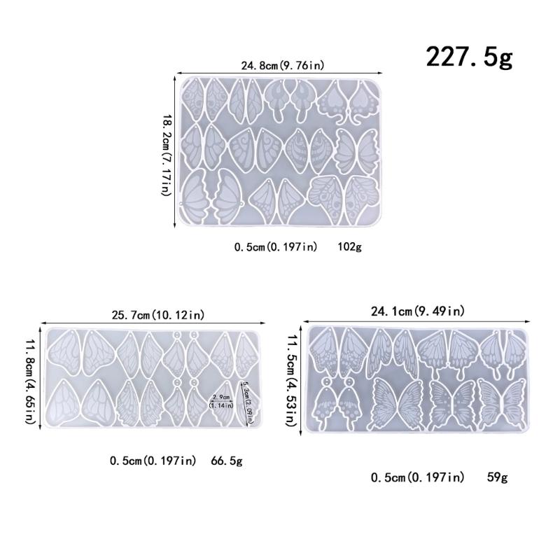 Earring Pendant Resin Molds Silicone Mold Butterfly Pendants Epoxy Crafts Jewelry Making Casting Mould Keychain Molds