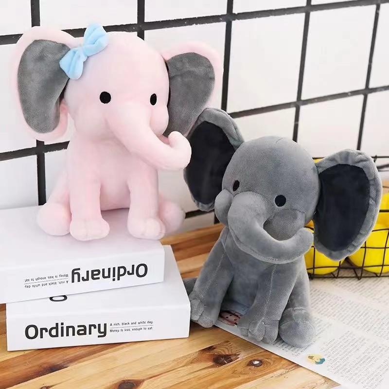 Kid 25cm Gray Elephant Stuffed Plush Stuffed Toys Kawaii Animals Comfort Sleeping Soothing Elephant Doll Room Decorative Gifts