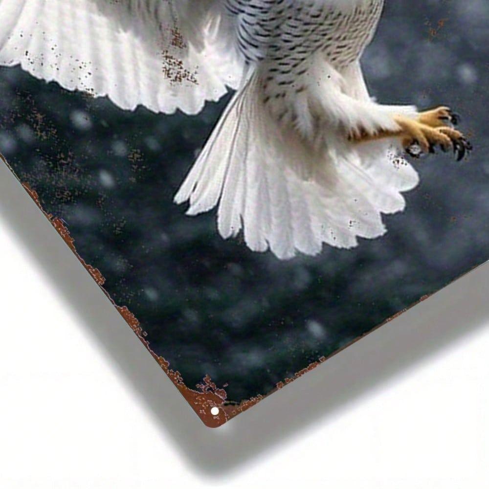 Winter Owl Forest Metal Wall Art Decor