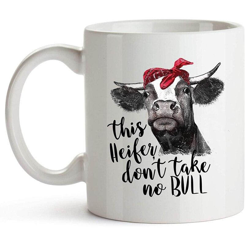 Funny Cow Coffee Mug Gift for Cows Lover Farm Animal Tea Mug Humor Farmer Quote