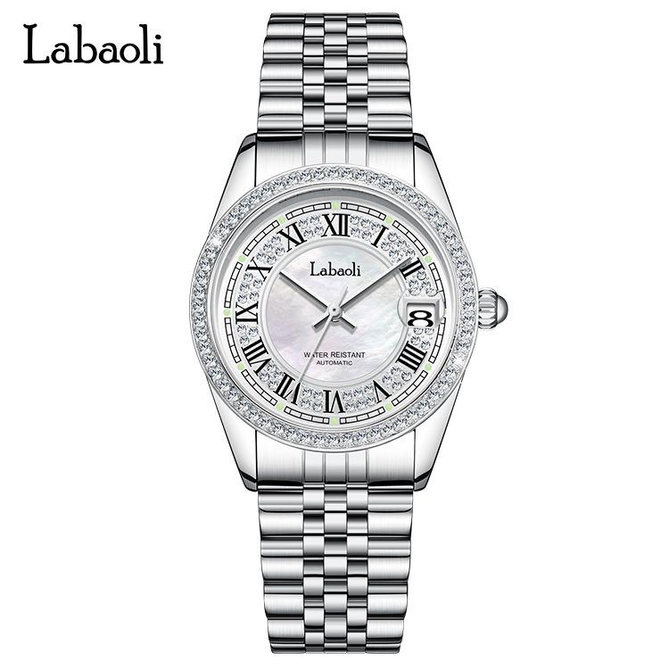 La Baoli Women's Waterproof Diamond Mechanical Watch - Fashionable and Elegant Design