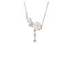 Flower mother shell necklace, women's light luxury niche design, high-end French style, birthday gift for girlfriends
