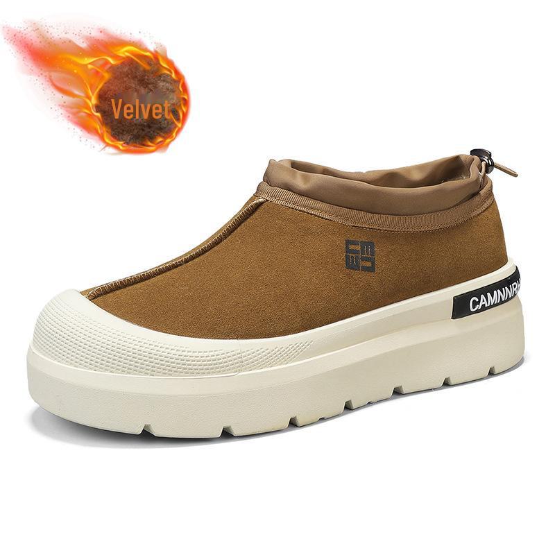 

Мужские зимние полуботинки Plus Velvet Warm Cotton Low-Top - Толстая подошва, тренд для активного отдыха, рабочая одежда, 5 сезонов 39 хаки