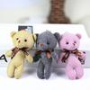 12CM Teddy Bear Plush Toy with Ribbon Bow Siamese Bears Toys Key Chain Pendant Gifts for Children Kids Toy Wedding Gifts