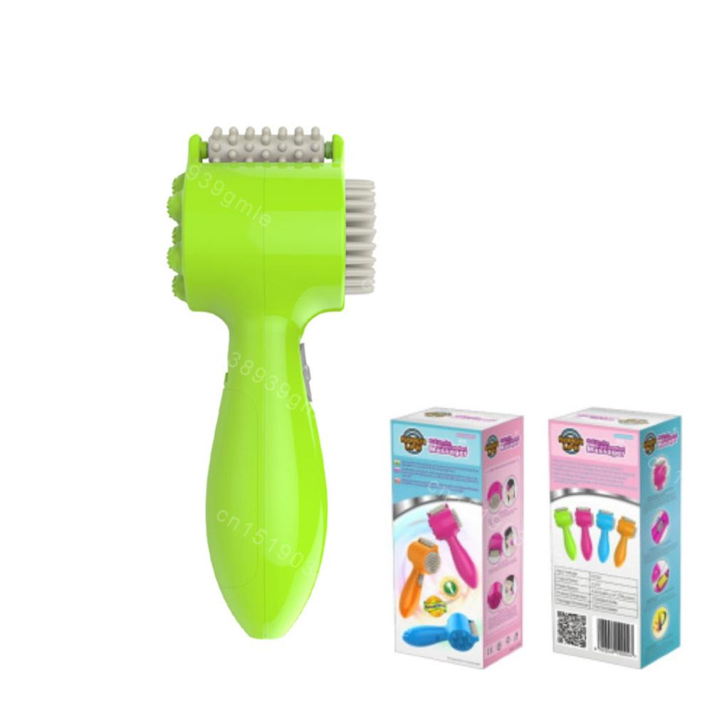 

Массажер для головы 4 в 1 Электрический массажный ролик Ударный вибрационный молоток Массаж Расслабление Головной ролик Расческа Массажный молоток для кожи головы зелёный