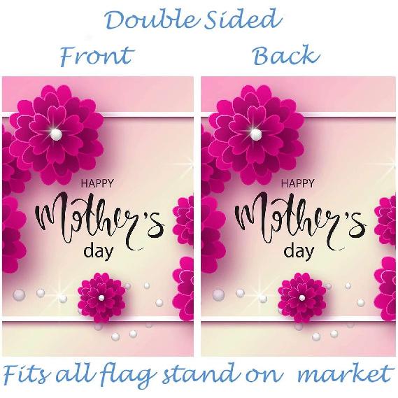 Happy Mothers Day Love You Best Mom Floral Flower Blossom Garden Yard Flag 12"x 18" Double Sided Polyester Welcome House Flag Banners for Patio Lawn