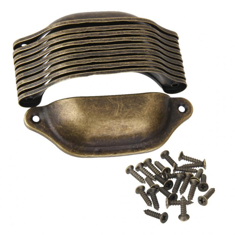 

10Pcs Cabinet Knobs Antique Cupboard Cabinet Cup Furniture One size циан