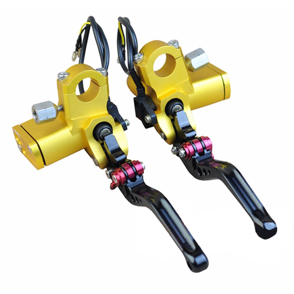 

Universal 7/8 22mm Adelin PX6 Motorcycle Brake Clutch Pump Lever Master Cylinder 12.7mm Piston For Honda Yamaha Kawasaki Suzuki Gold 1pair