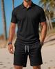 Summer 2026 Men's Casual Short Sleeve Polo Shirt & Shorts Set - Breathable Sportswear