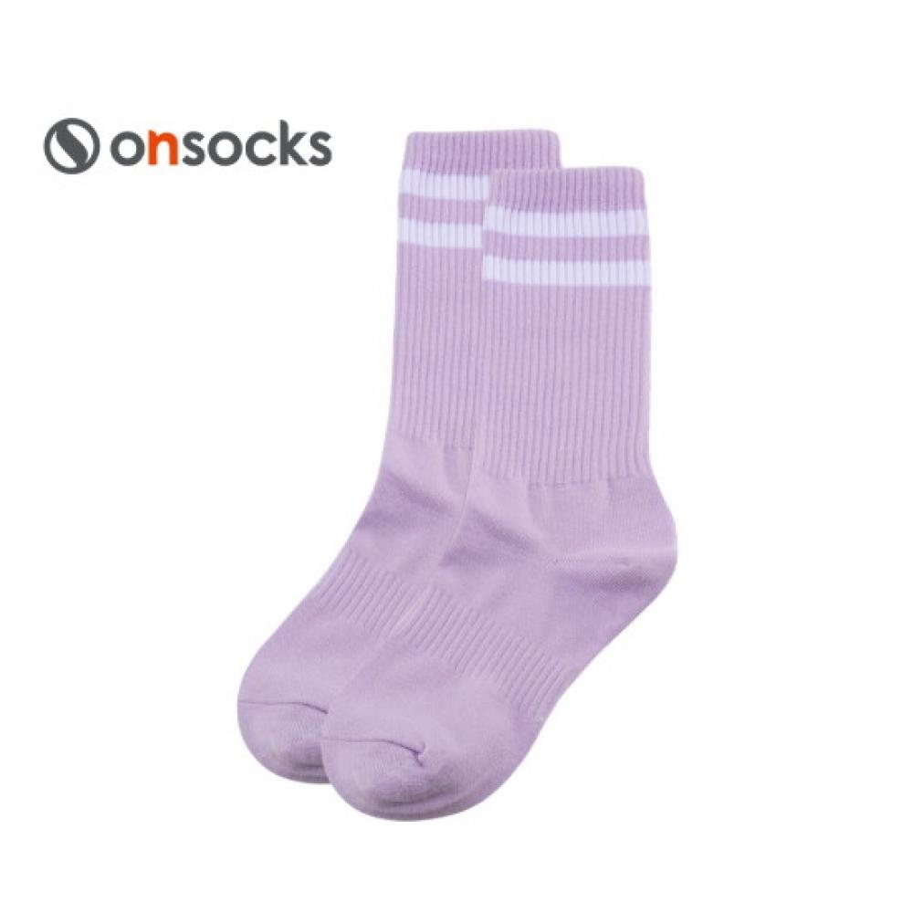 Onsol On Socks Double Stripe Socks lOng+ Lilac Esos2lllc