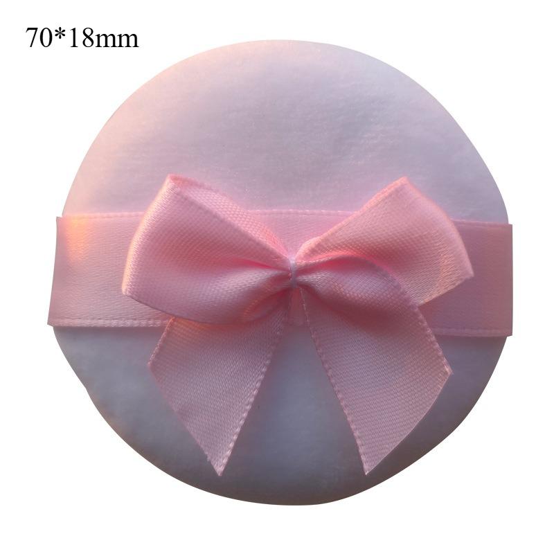 1Pc Ultra Soft Large Fluffy Powder Puff Pink Bow Washable Reusable Velour Face Body Powder Puff Loose Powder Puffs Make Up Tools