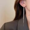 Pendientes Largos con Cadena y Borla de Plata 925 Moda Coreana para Mujer Pendiente Metálico Joyería Pendientes Colgantes de Mujer de Moda