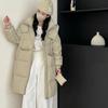 Thickened long down jacket light luxury women's winter new white duck down jacket loose straight version warm and thin jacket