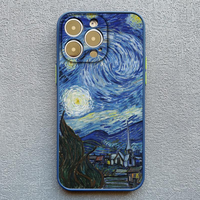 Retro Van Gogh Oil Paint Phone Case For iPhone 17 16 15 11 13 12 14 Pro MAX 15 14 Plus XR XS X Vintage Shockproof Cover Funda