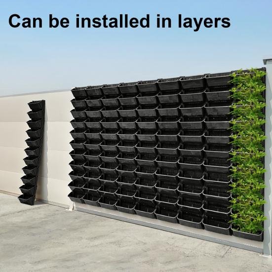 Kendiliğinden Sulamalı Duvar Saksısı Dış Mekan Duvara Monte Edilebilir Saksı Balkon Bahçe İçin Drenaj Delikli İstiflenebilir Dikey Saksı Dikey Bahçecilik