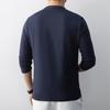 Autumn Business and Leisure Style Button-Up Chinese Style Round Neck Base Shirt for Men