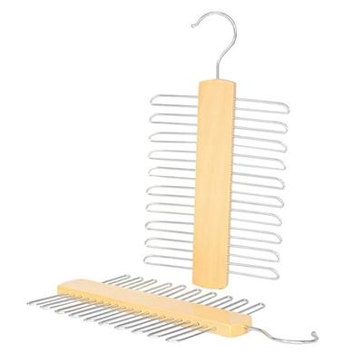 Krawattenbügelhalter Ständer Rack Seidenschal Gürtel Organizer Schrank Holz Aufbewahrung Hängeregal Aufbewahrungshalter für Kleiderschrank 20 Stangen