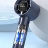 USB Rechargeable Handheld Fan Electric Adjustable Speed Fan 1200mAh Battery Cooling Device with LED Digital Display