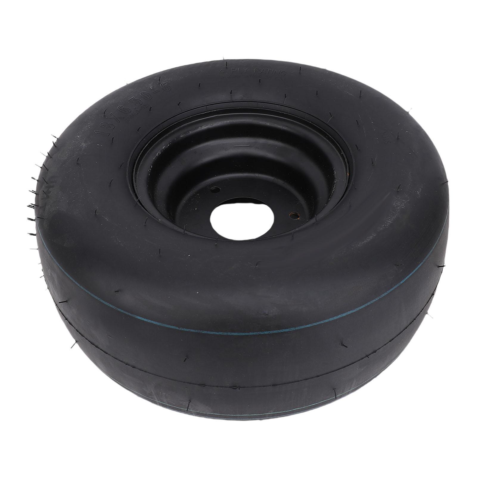 Igeteck Unisex 13X6.50 6 Tire Wheel Puncture Proof 6In Tubeless Tire With Rim For Garden Tractor Rider Mower Atv Utv Quad Off Road Go
