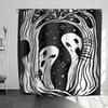 Horrific Shower Curtains Halloween 3D Print Fabric Pastel Waterproof Bathroom Curtain Pumpkin Bat Print Home Decor with Hooks