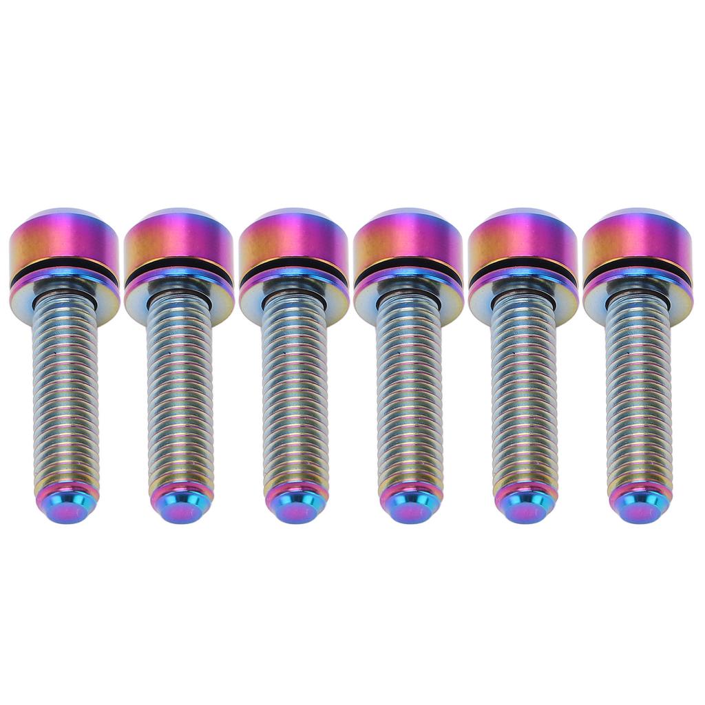 6 Stück RISK Fahrradvorbau-Schrauben-Kit Titan-Vorbau-Schrauben Ersatzteile M5 20mm Bunt