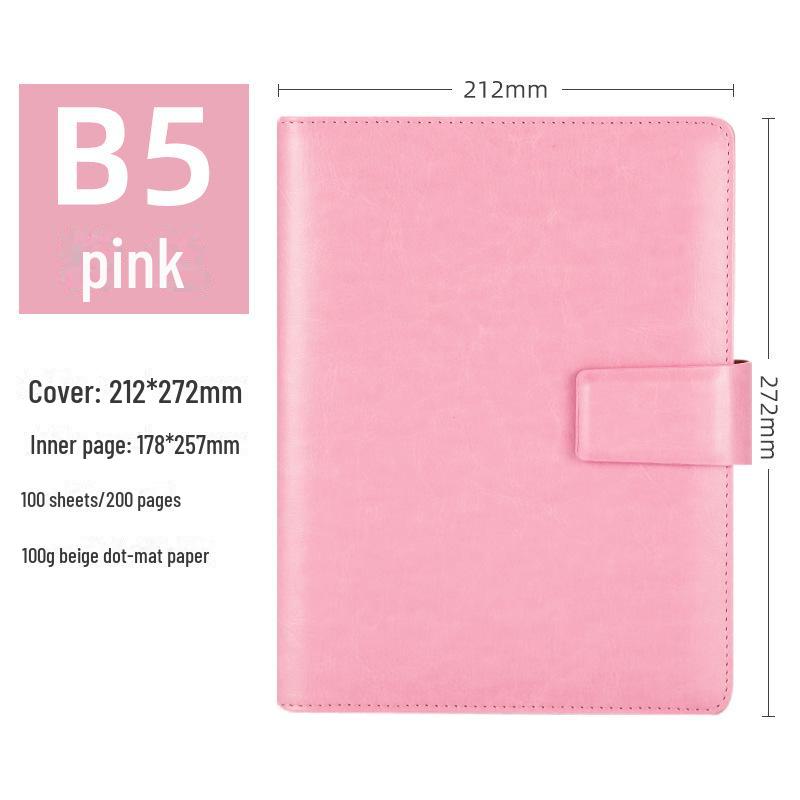 Business Leather A5 Notebook - Detachable Loose-Leaf for Office Meetings and Sales Contracts