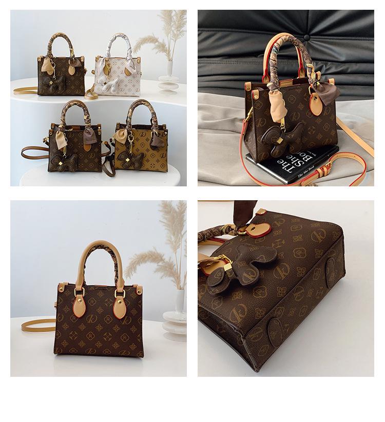 Vintage Print Cross-Border Women's Shoulder Tote - 2025 Niche Design for Middle-Aged Moms