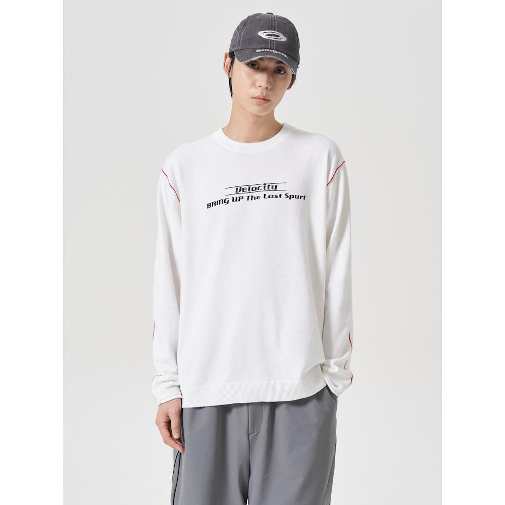 8Seconds Color Block Lettering Knit Ivory Ivory/M