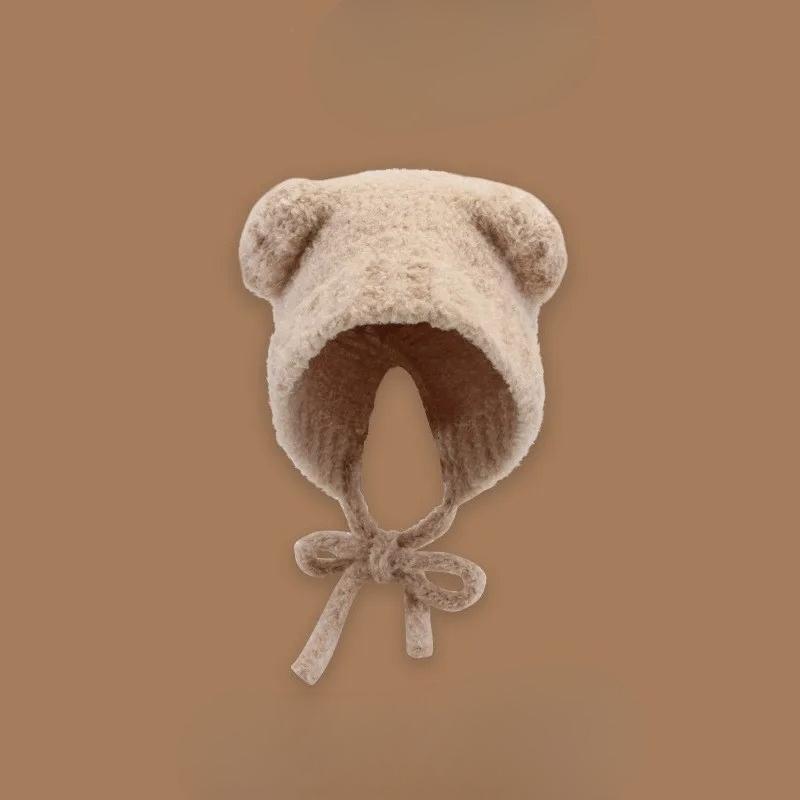 Plush Knitted Hat For Women, Winter Warm Ear Protection Headband, Sweet And Versatile Face Enhancing Small Woolen Hat