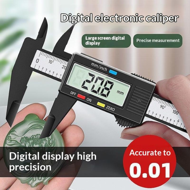 6 Zoll Digitale Schieblehre 0-150 mm LCD Elektronische Schieblehre, Kohlefaser Messschieber Höhenmesswerkzeuge Messinstrumente Mikrometer