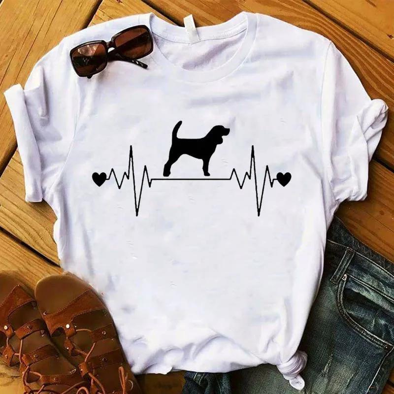 Women T Graphic Flower Never Walk Alone Dog Paw Fashion Printed Top Tshirt Female Tee Shirt Ladies Clothes Tshirt