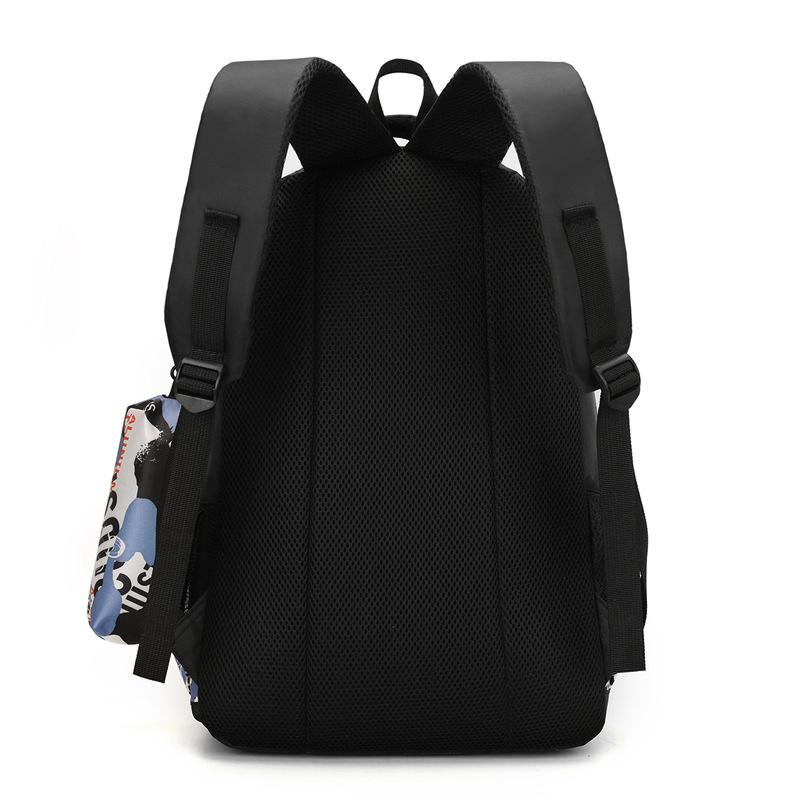New backpack large-capacity two-piece set Middle school student schoolbag simple leisure travel computer backpack