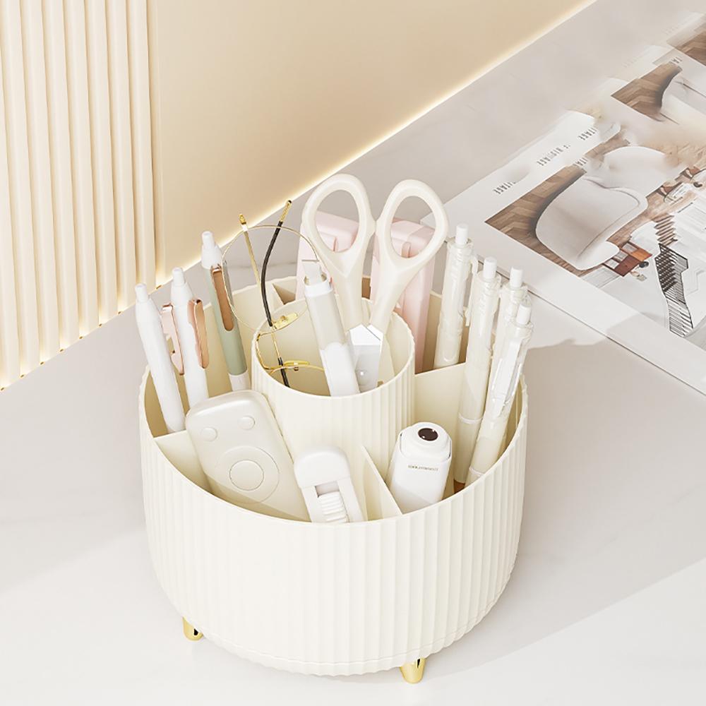 Stifthalter für Schreibtisch, 5 Fächer 360° drehbarer Schreibtisch-Organizer und Zubehör, Desktop-Aufbewahrung Schreibwaren-Organizer